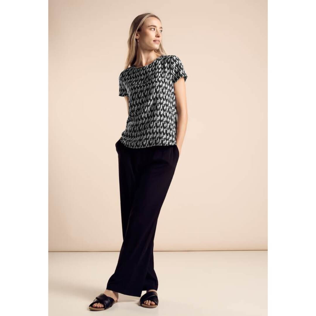 Street One fabric mix paita, musta - Moment.fi