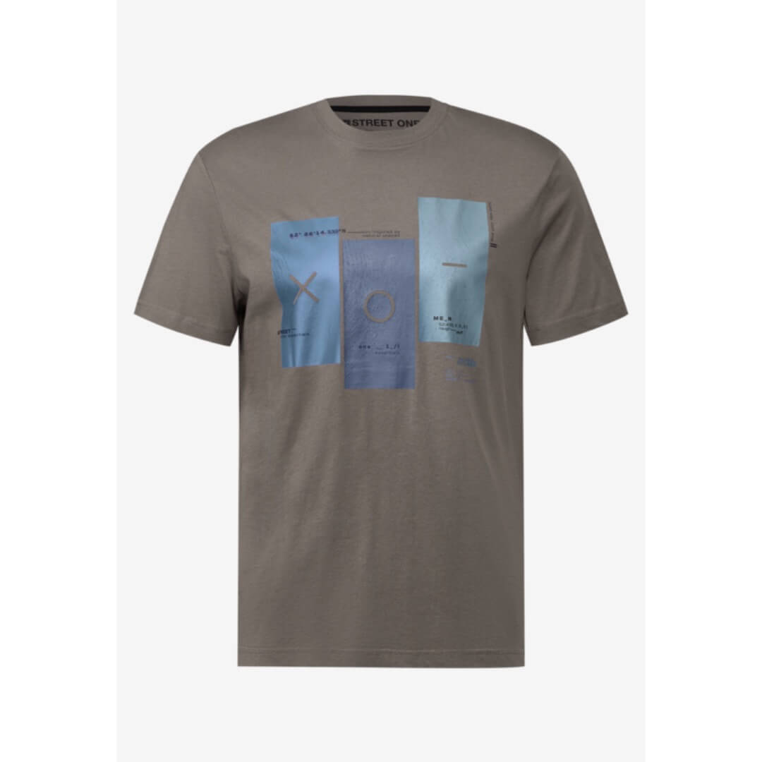 Street One t-paita printti, ruskea - Moment.fi