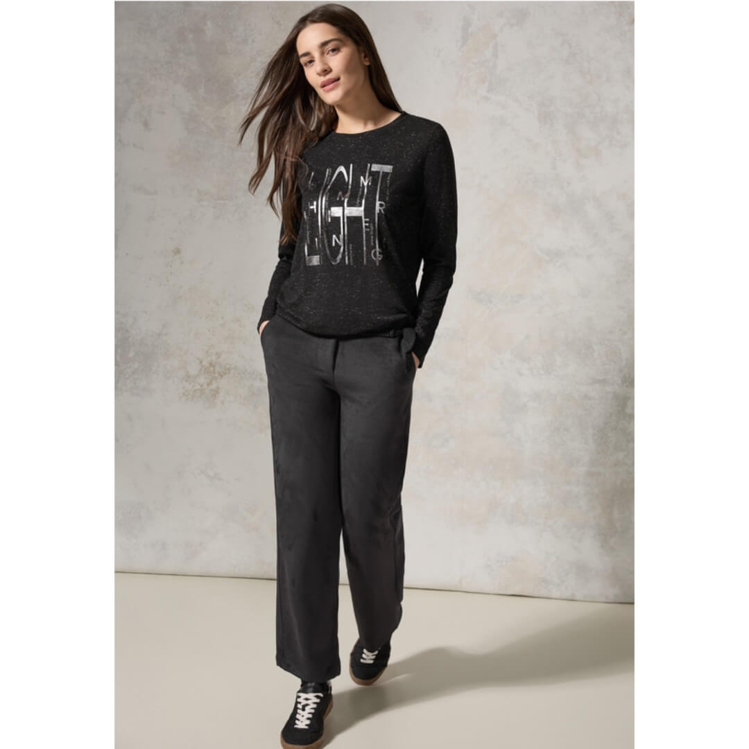 Cecil trikoopaita printti, musta - Moment.fi