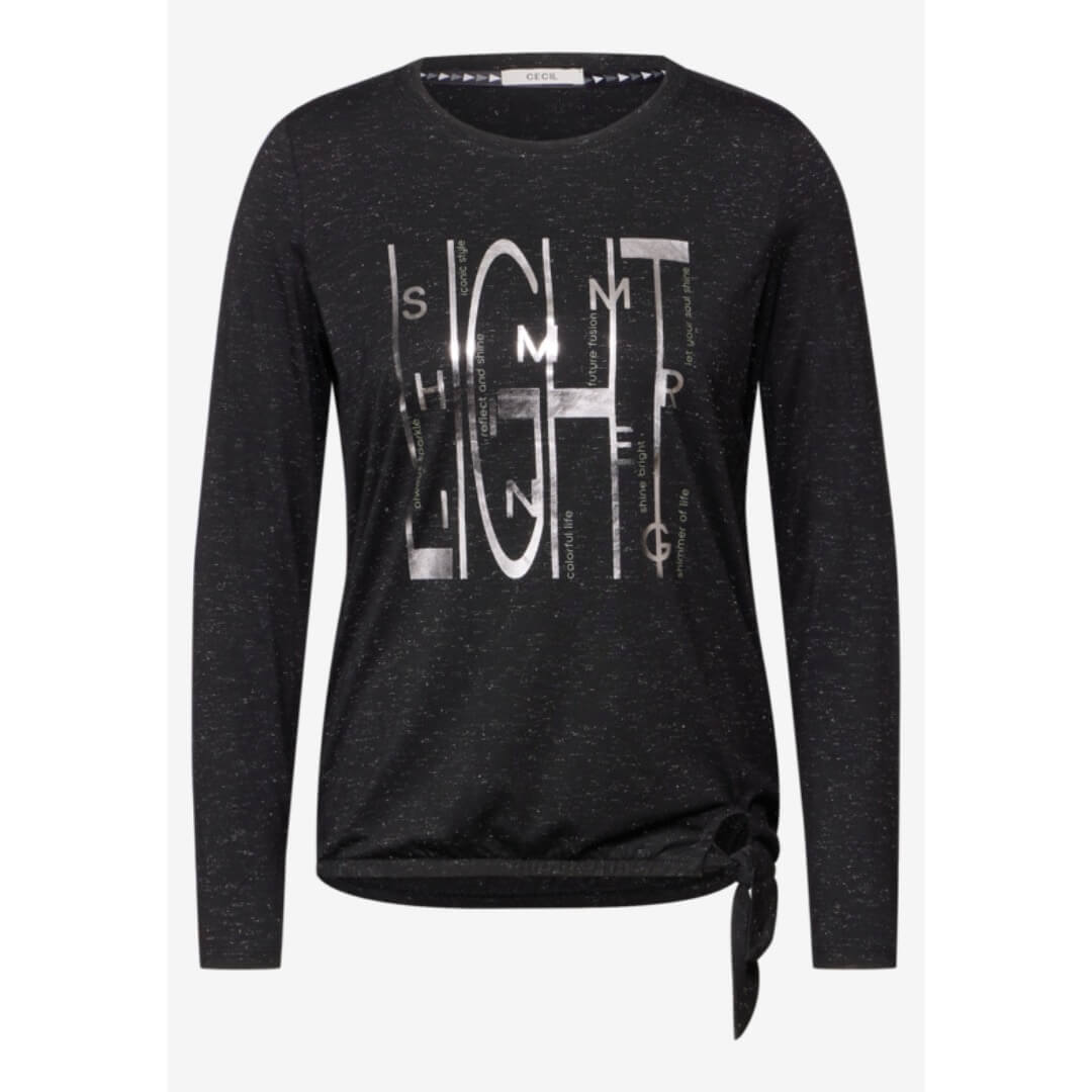 Cecil trikoopaita printti, musta - Moment.fi