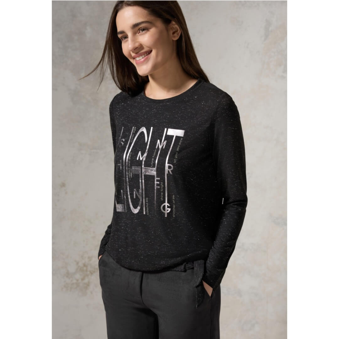 Cecil trikoopaita printti, musta - Moment.fi