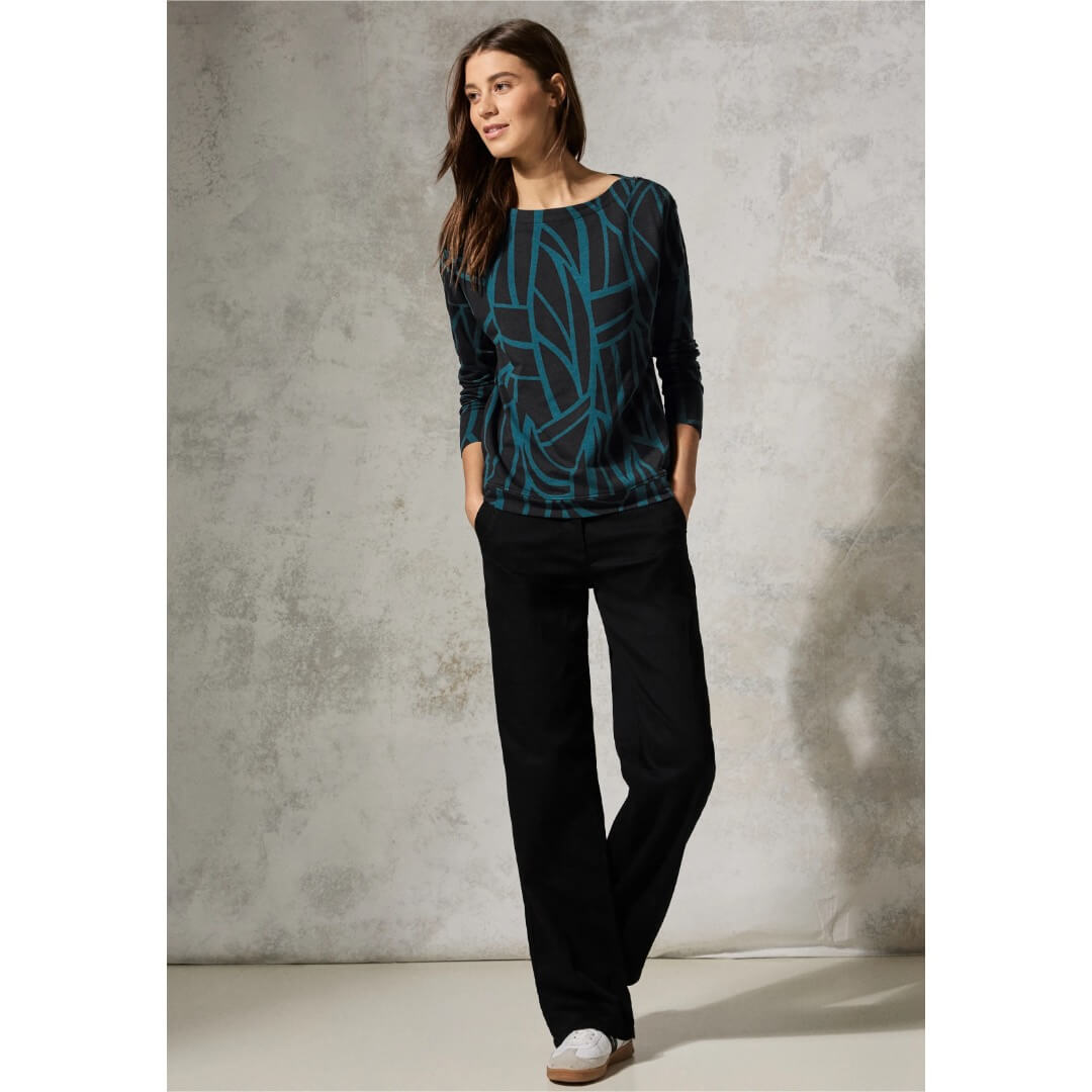 Cecil collegepaita kuosillinen, musta - Moment.fi