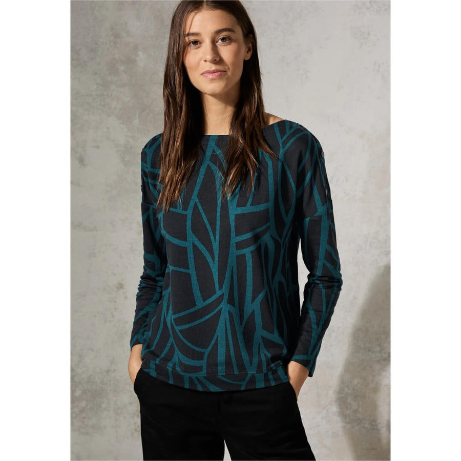 Cecil collegepaita kuosillinen, musta - Moment.fi