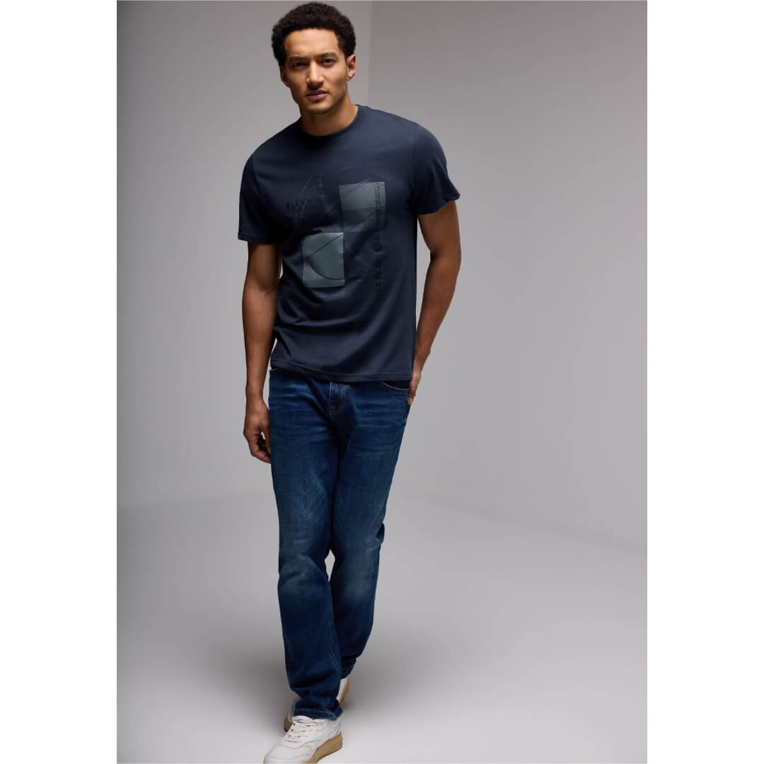 Street One t-paita printti, tummansininen - Moment.fi