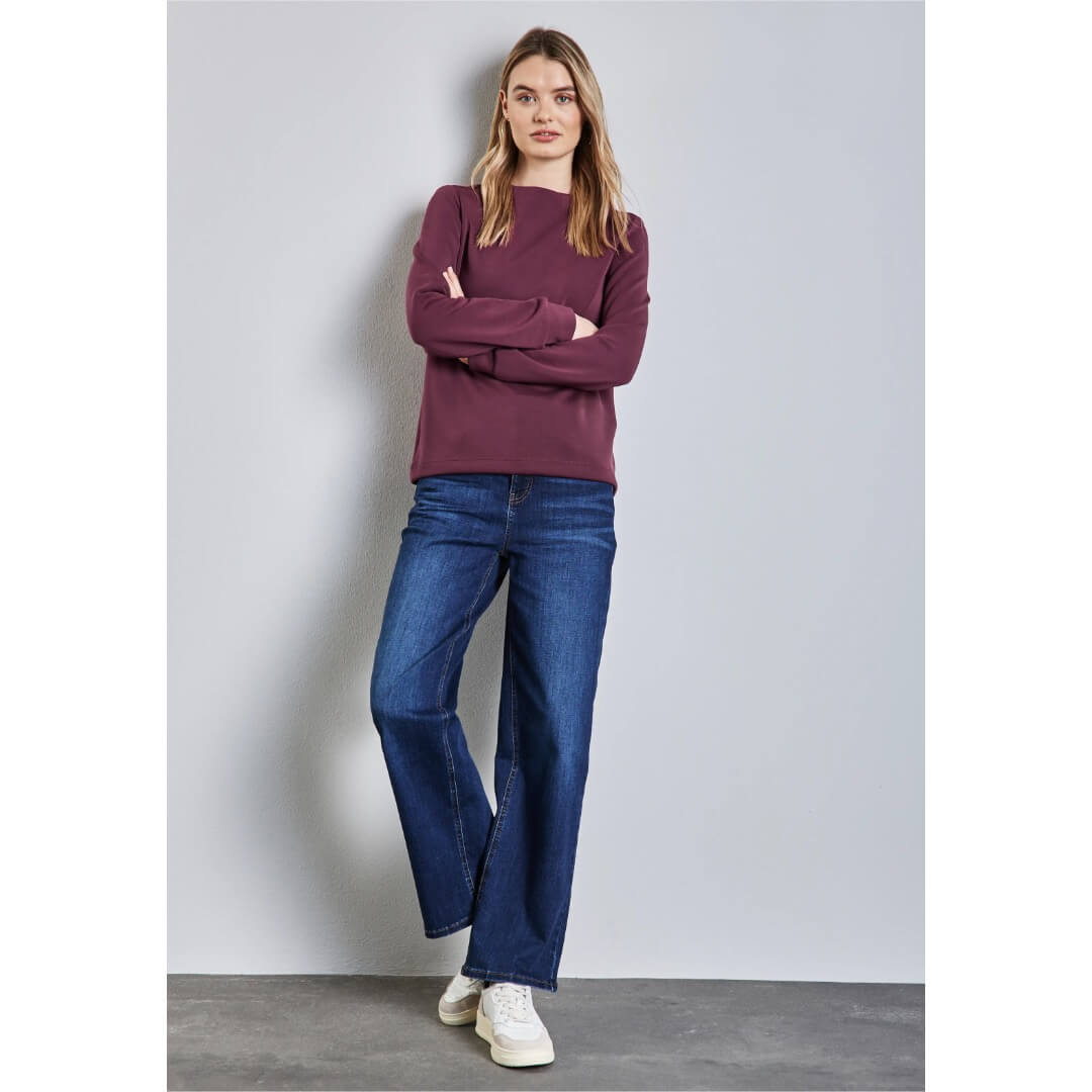 Street One collegepaita turtle, viini - Moment.fi