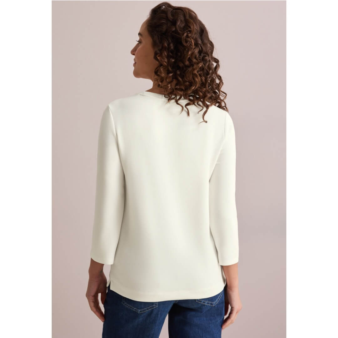 Cecil 3/4 collegepaita, valkoinen - Moment.fi