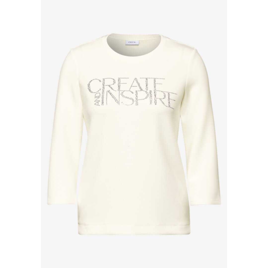 Cecil 3/4 collegepaita, valkoinen - Moment.fi