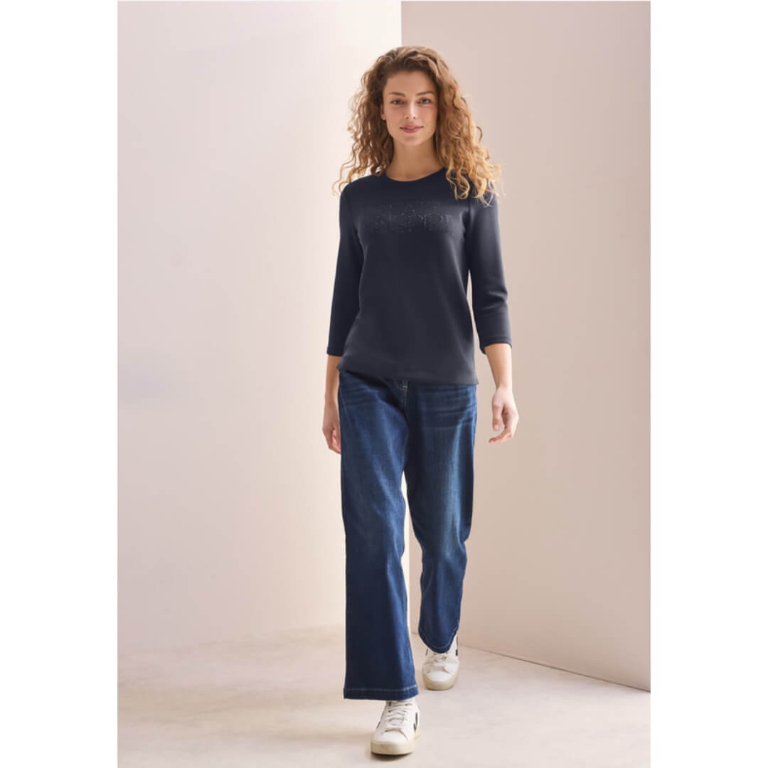 Cecil 3/4 collegepaita, tummansininen - Moment.fi