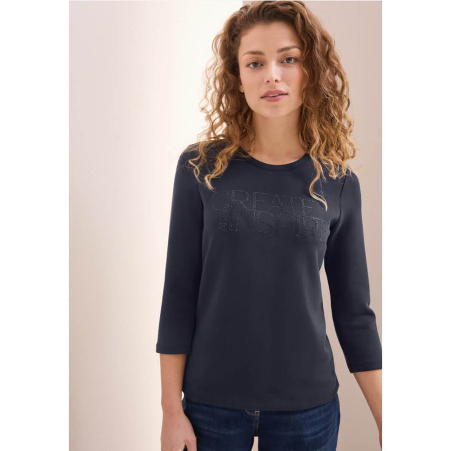 Cecil 3/4 collegepaita, tummansininen - Moment.fi