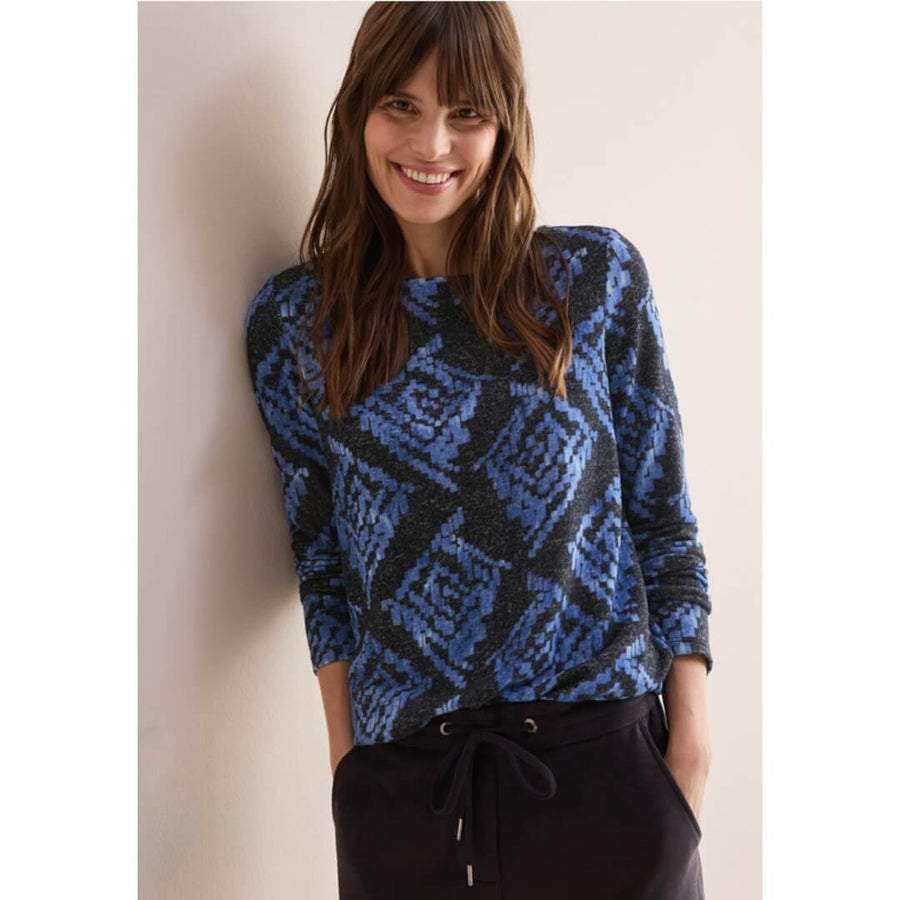 Cecil  kuosineule cosy, sininen - Moment.fi