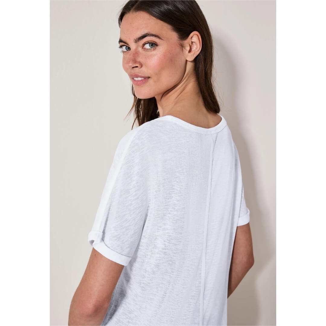 Cecil t-paita pellavalook, valkoinen - Moment.fi
