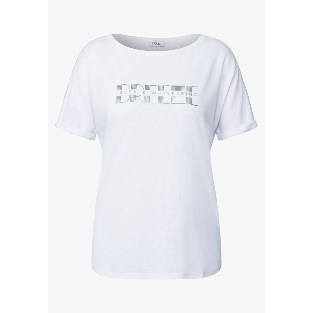 Cecil t-paita pellavalook, valkoinen - Moment.fi