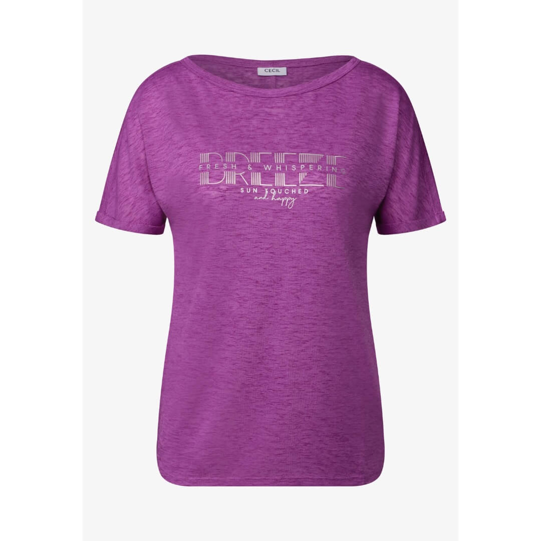 Cecil t-paita pellavalook, fuksia - Moment.fi
