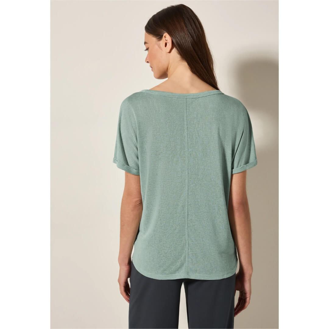 Cecil t-paita pellavalook, vihreä - Moment.fi