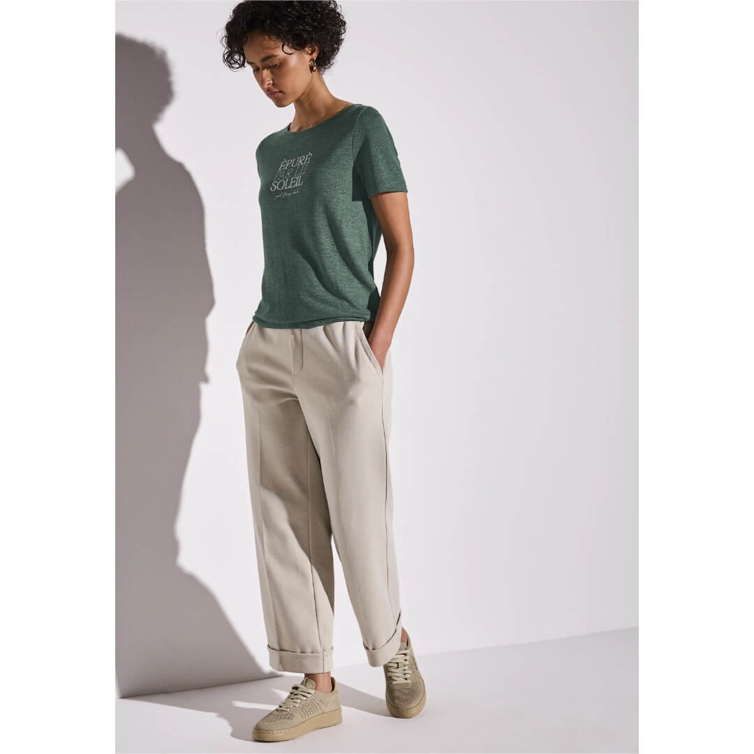 Street One pellavalook t-paita, vihreä - Moment.fi