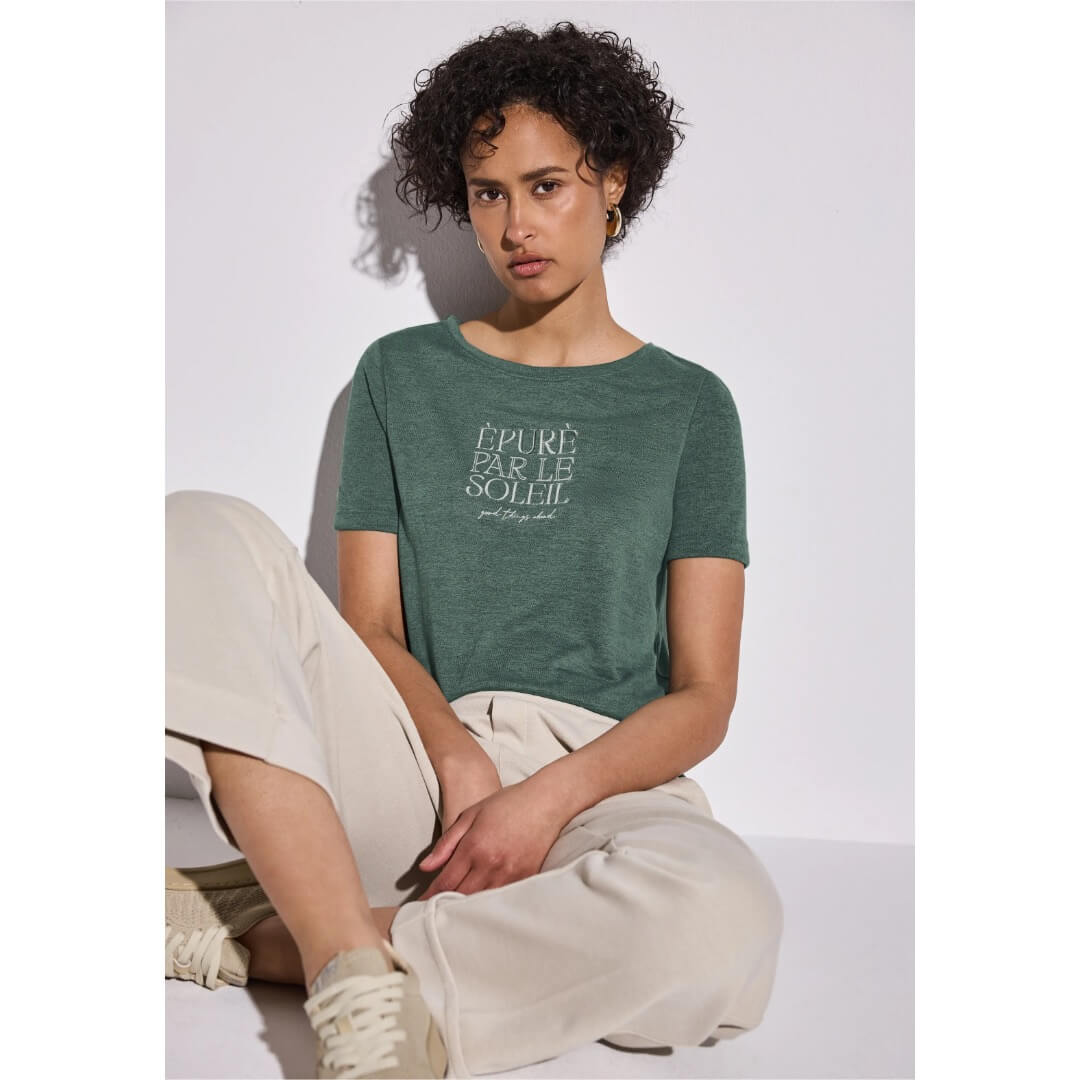 Street One pellavalook t-paita, vihreä - Moment.fi