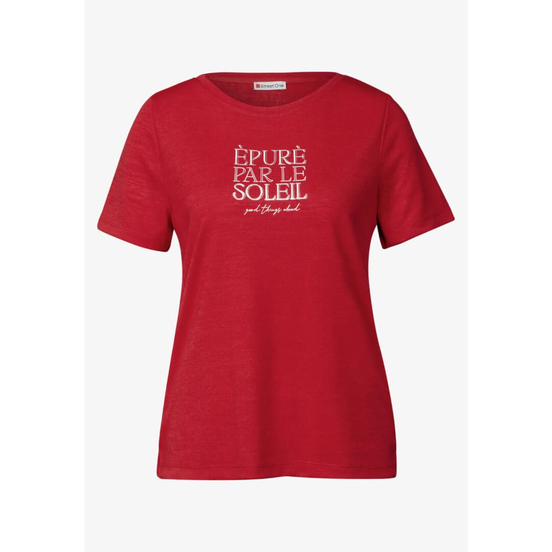 Street One pellavalook t-paita, punainen - Moment.fi