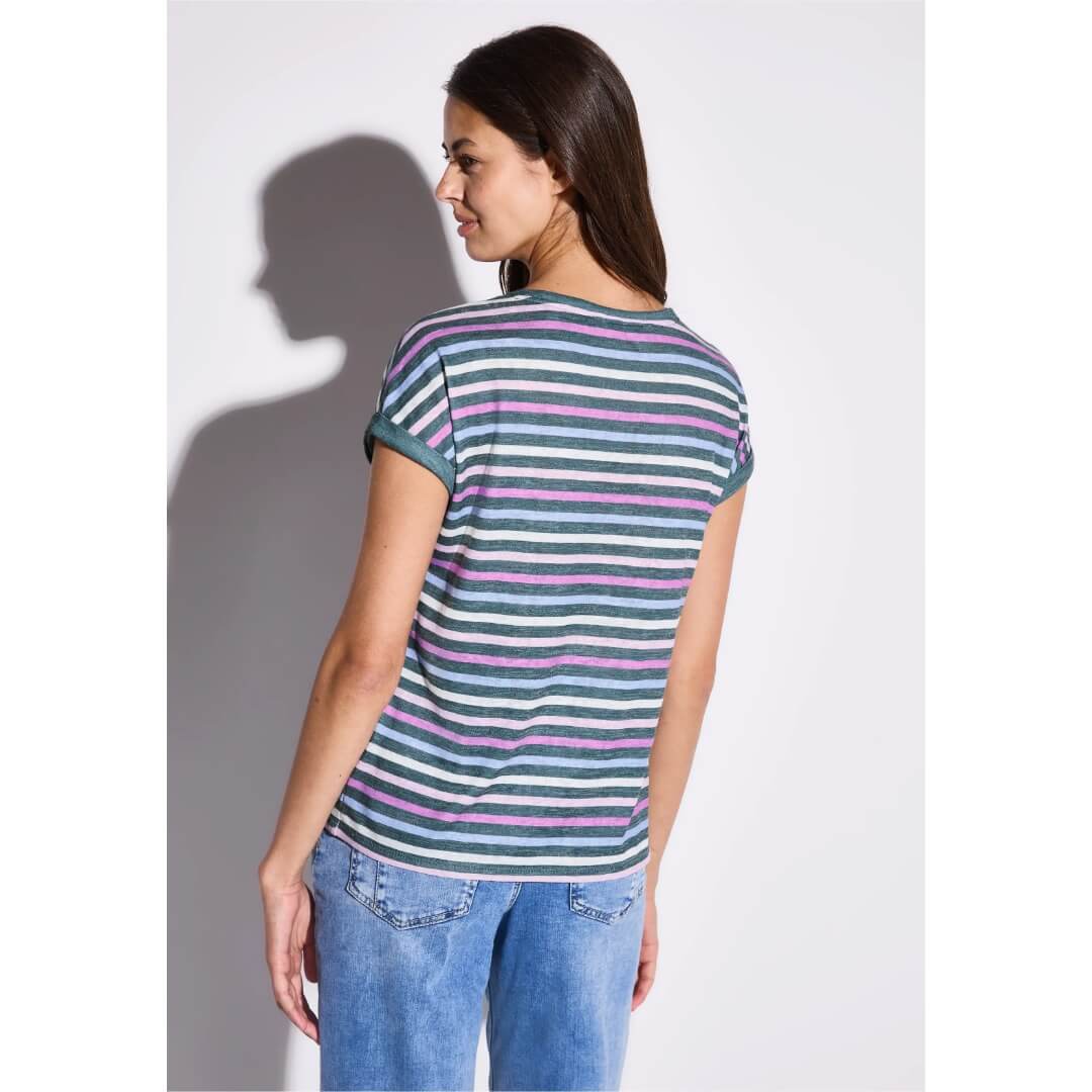 Street One t-paita raita, vihreä - Moment.fi