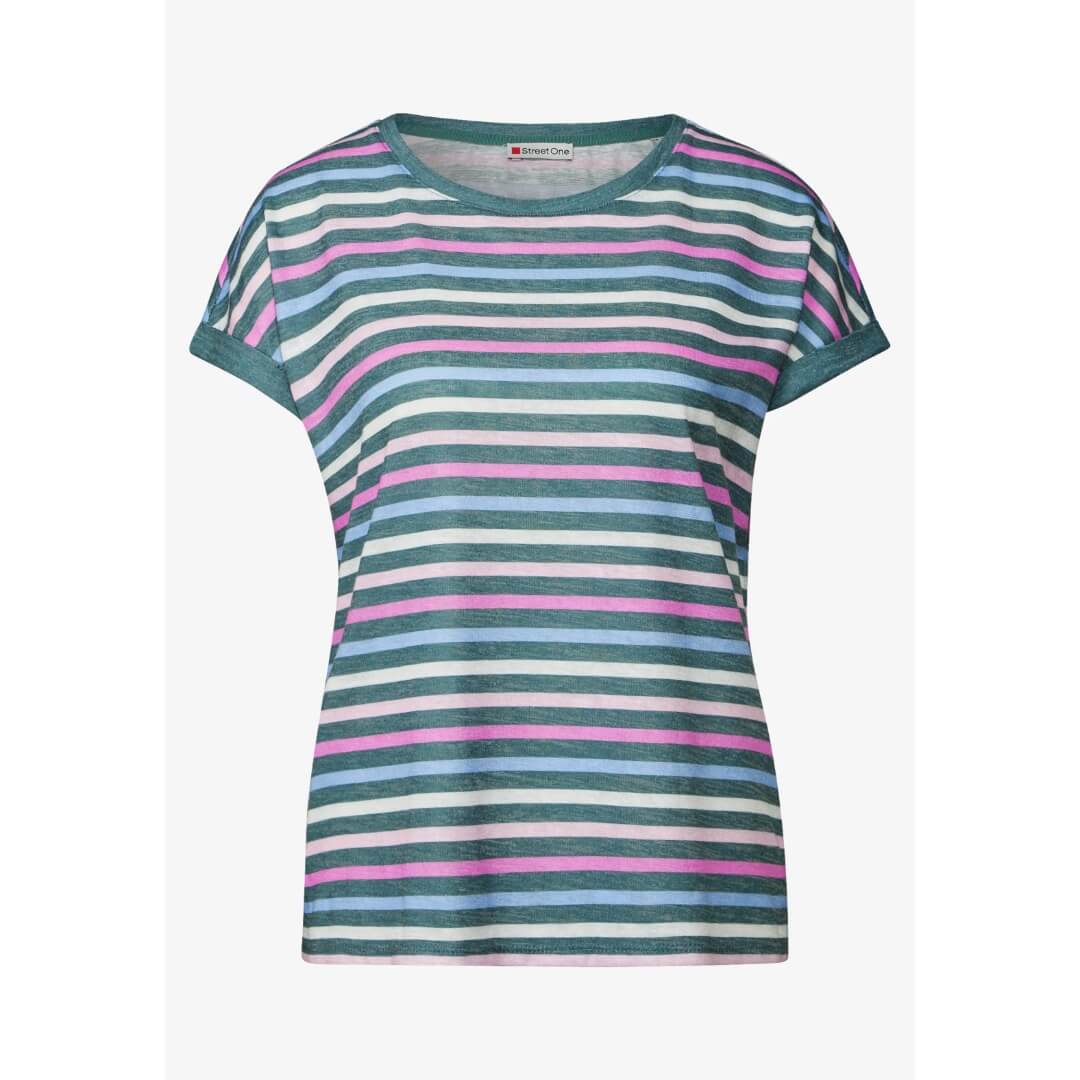 Street One t-paita raita, vihreä - Moment.fi