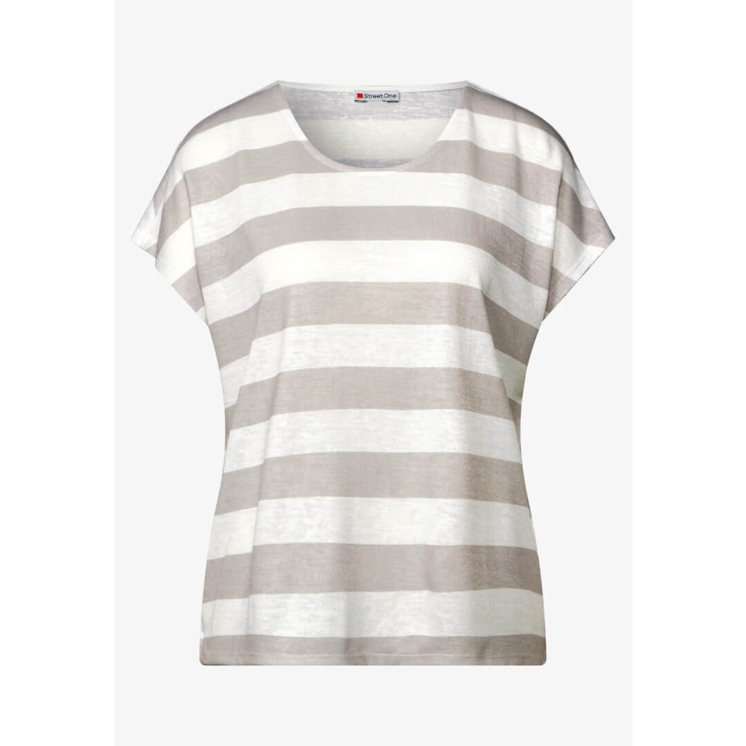 Street One pellavalook raita, beige - Moment.fi