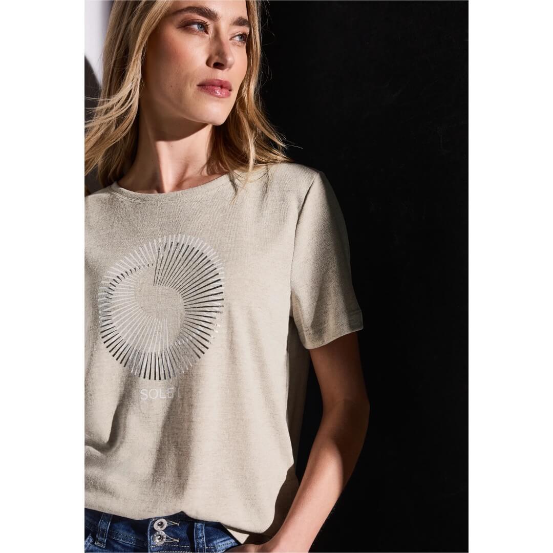 Street One t-paita, beige - Moment.fi