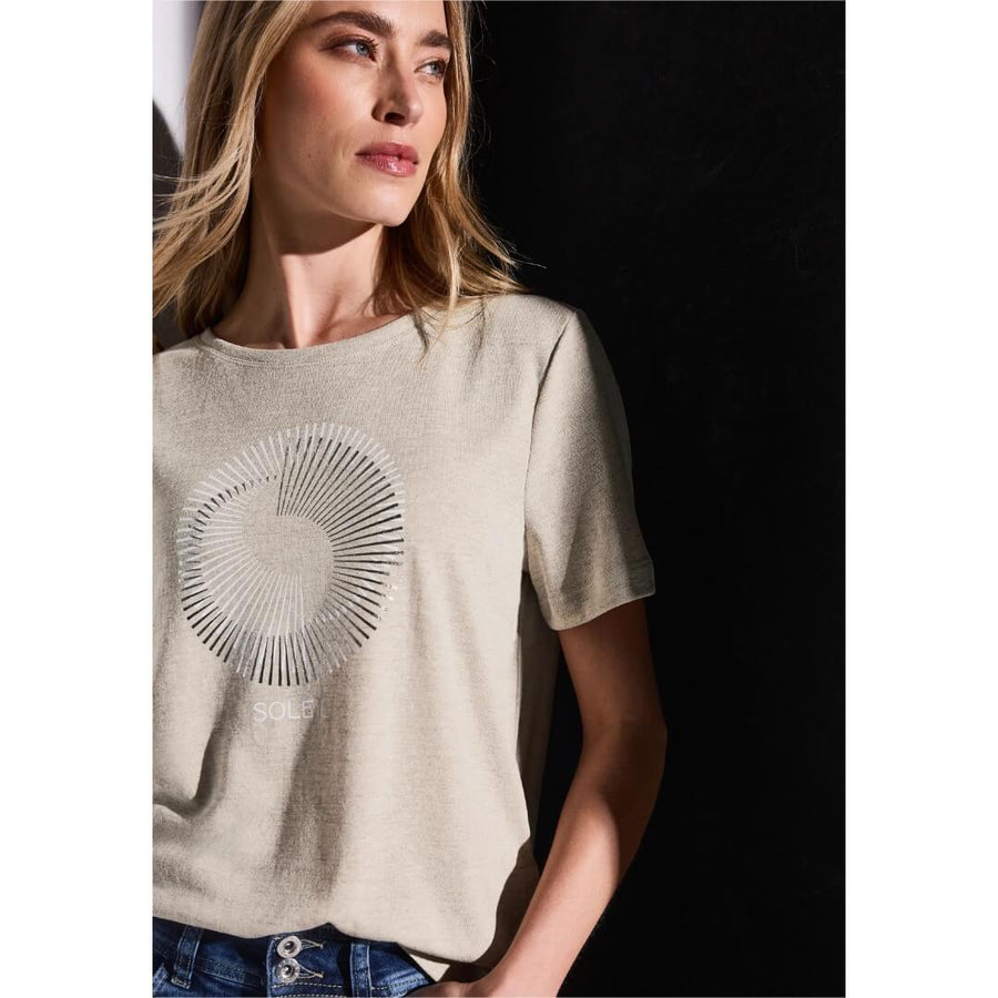 Street One t-paita, beige - Moment.fi