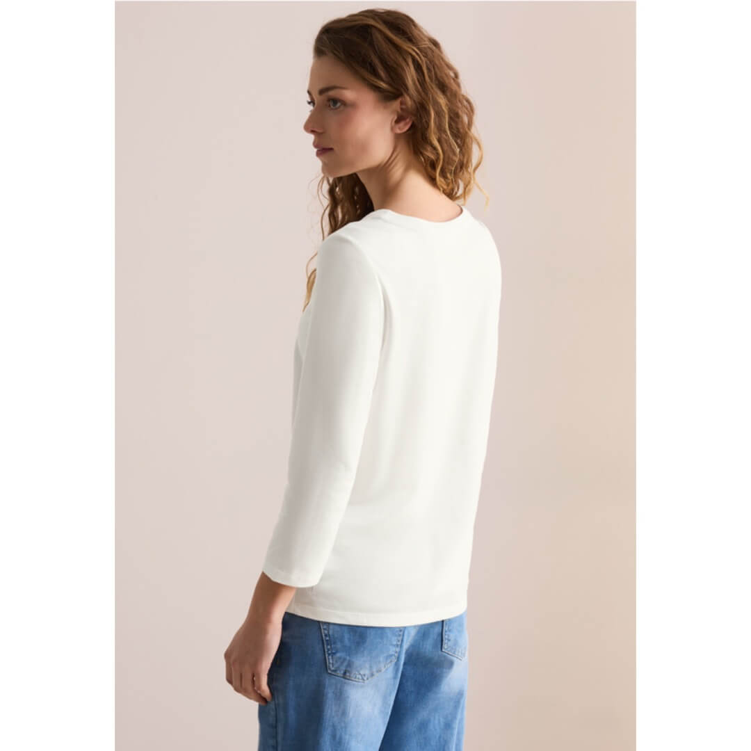 Cecil printtitrikoo 3/4, luonnonvalkoinen - Moment.fi