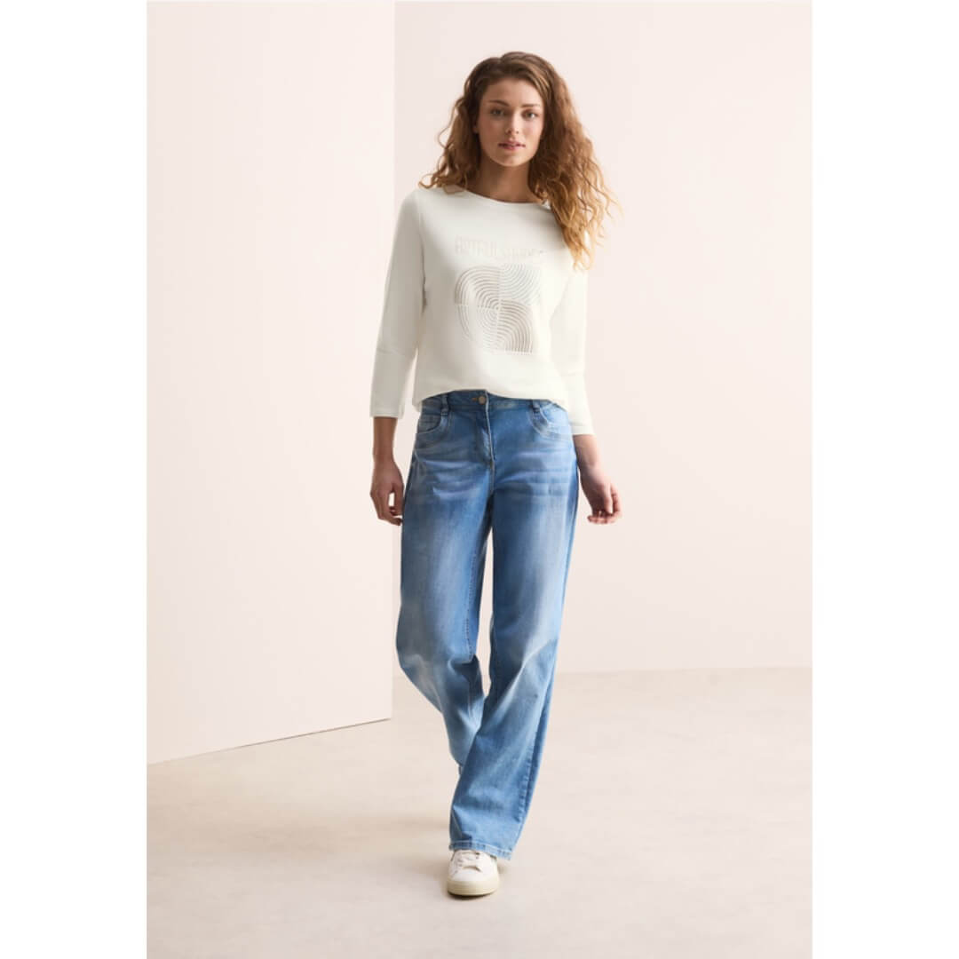 Cecil printtitrikoo 3/4, luonnonvalkoinen - Moment.fi