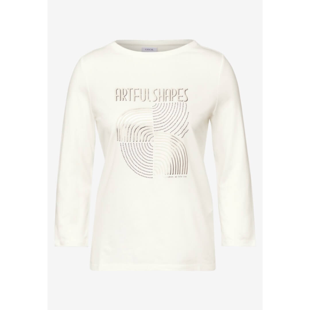 Cecil printtitrikoo 3/4, luonnonvalkoinen - Moment.fi