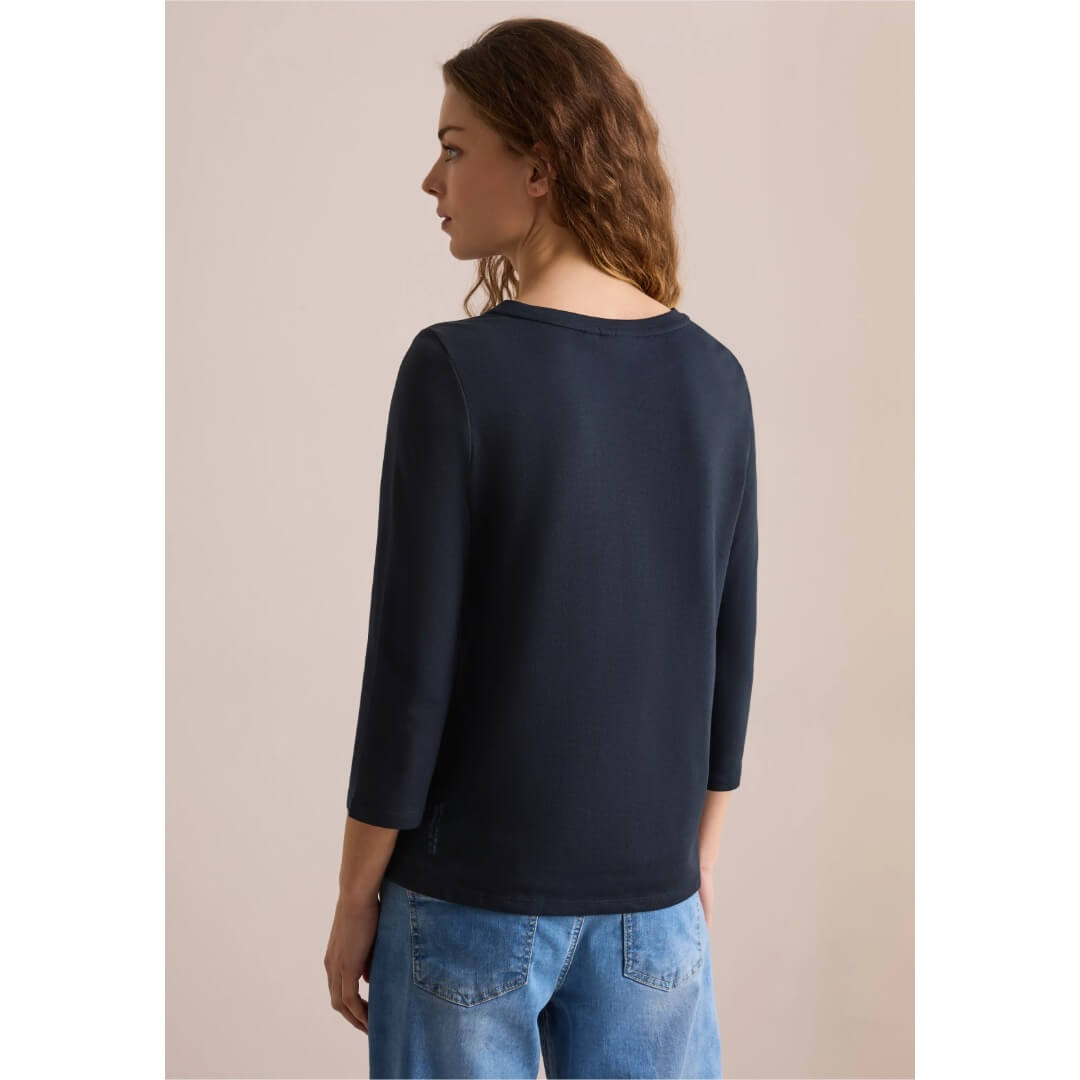 Cecil printtitrikoo 3/4, tummansininen - Moment.fi