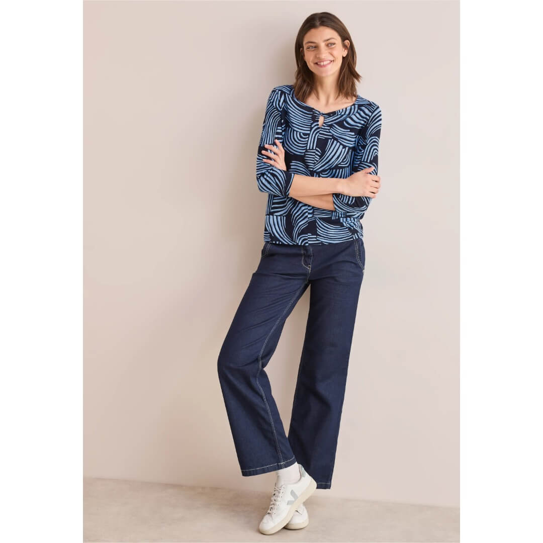 Cecil kuosipaita stretch, sininen - Moment.fi