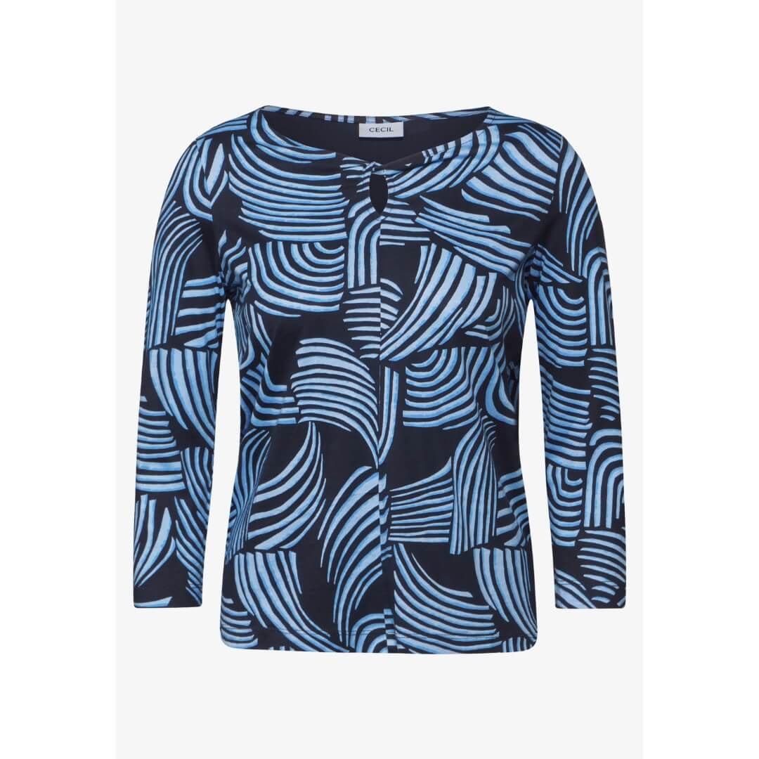 Cecil kuosipaita stretch, sininen - Moment.fi
