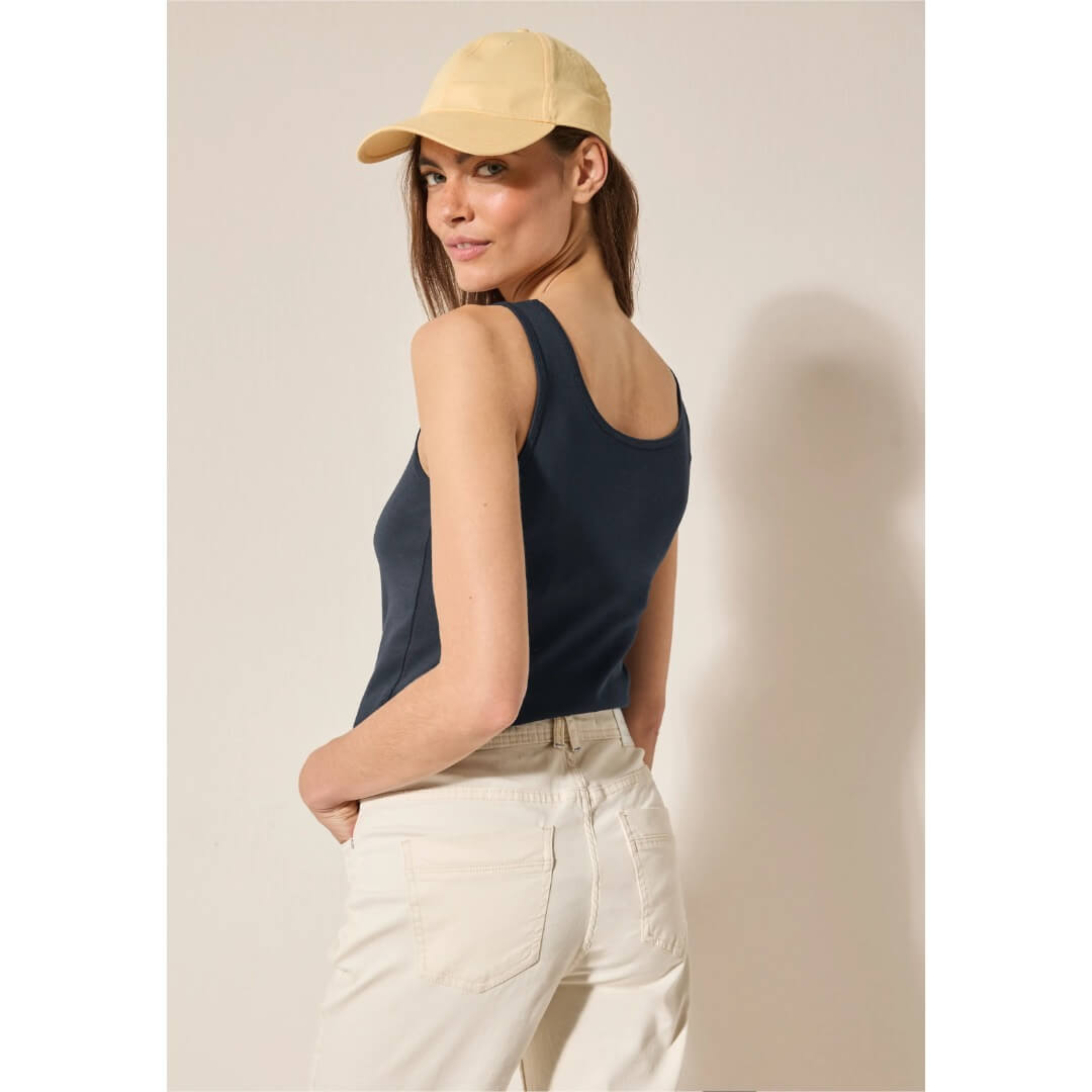 Cecil trikootoppi Linda, tummansininen - Moment.fi