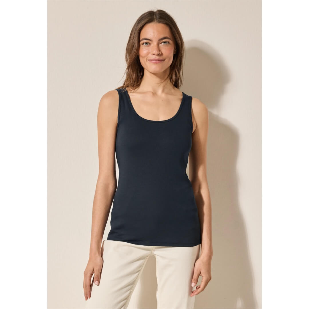 Cecil trikootoppi Linda, tummansininen - Moment.fi