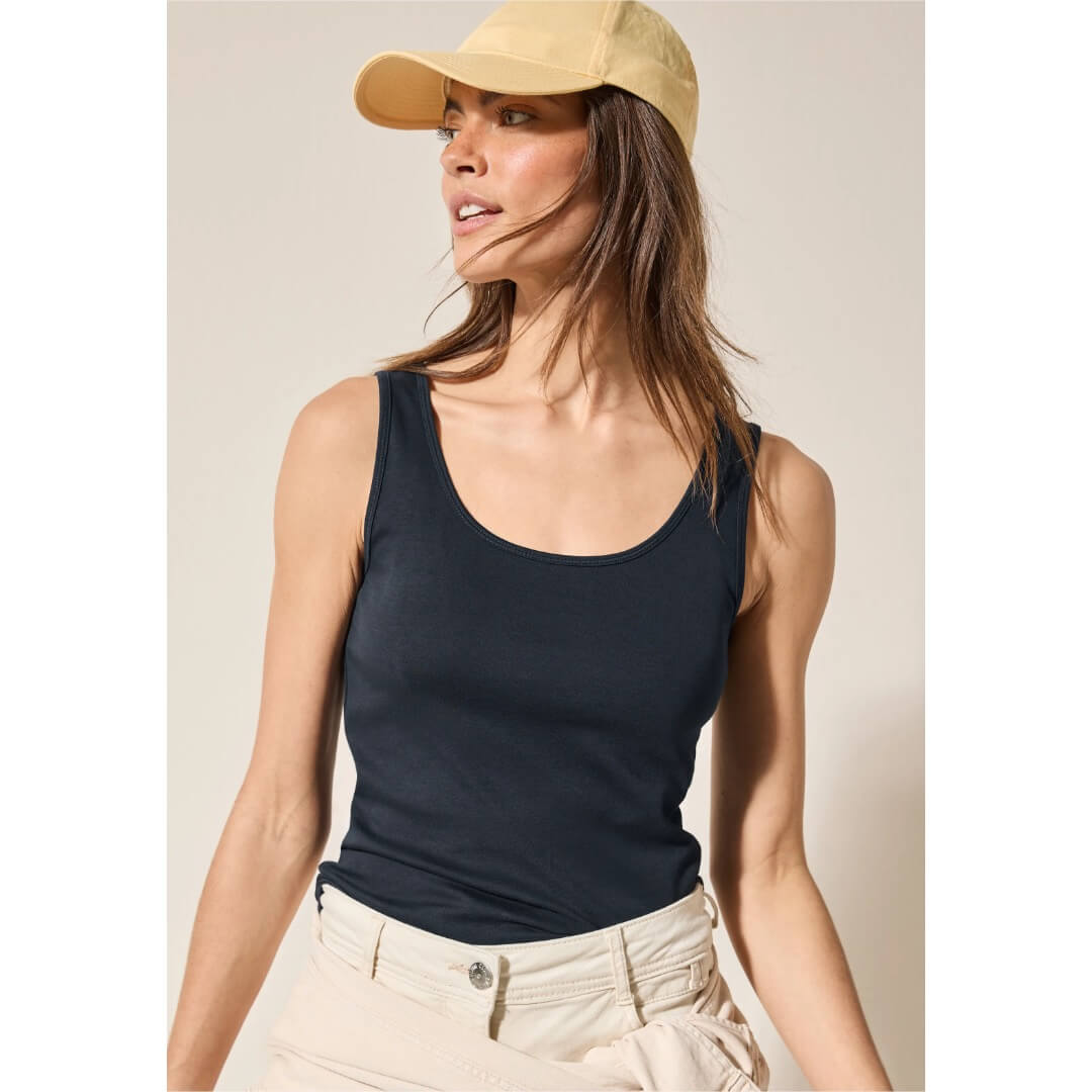 Cecil trikootoppi Linda, tummansininen - Moment.fi