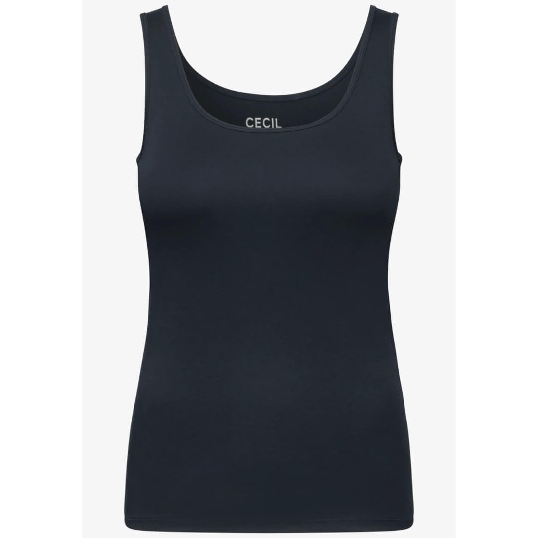 Cecil trikootoppi Linda, tummansininen - Moment.fi