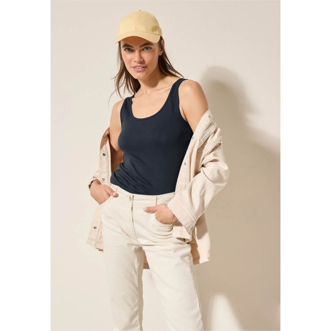 Cecil trikootoppi Linda, tummansininen - Moment.fi