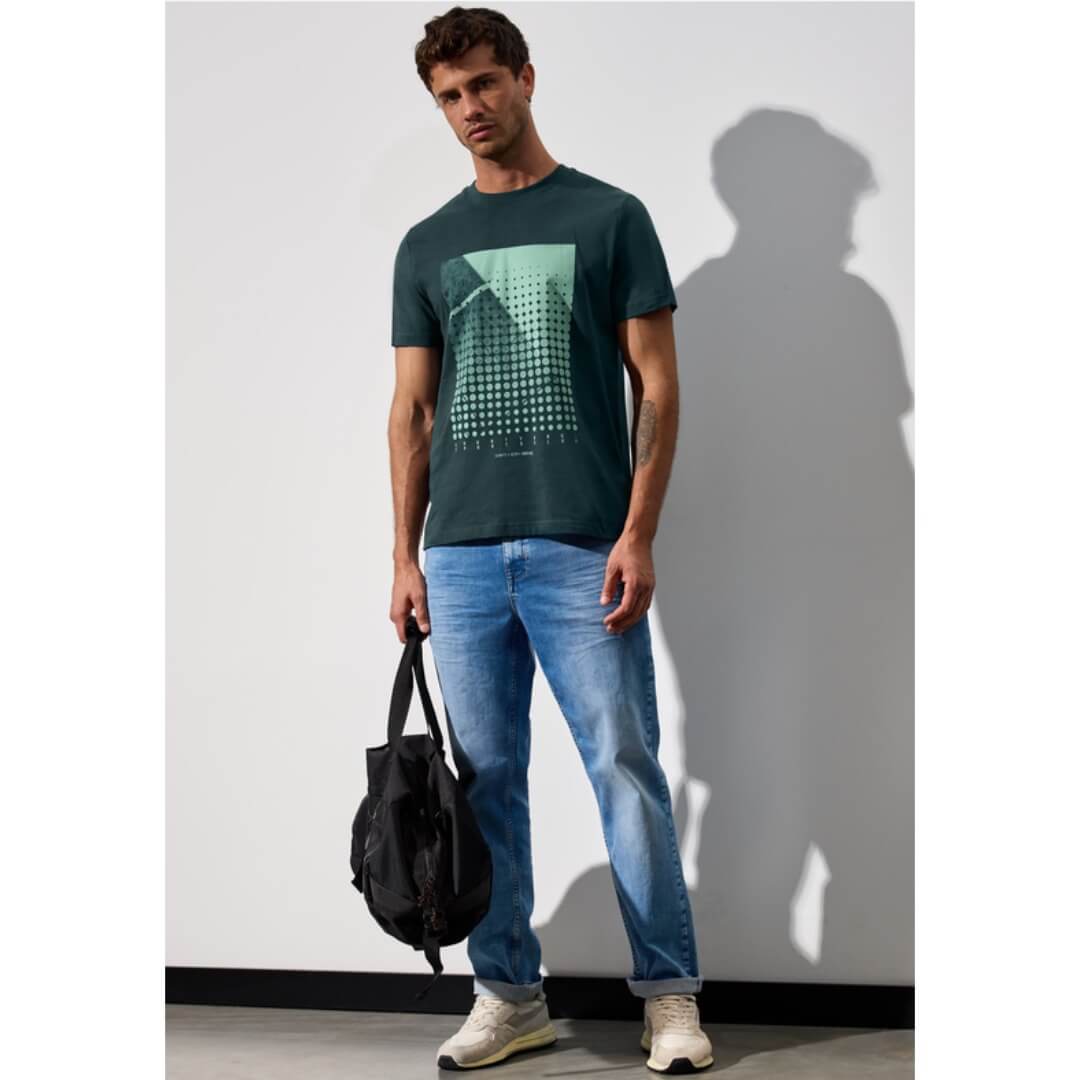 Street One t-paita printti, tummanvihreä - Moment.fi