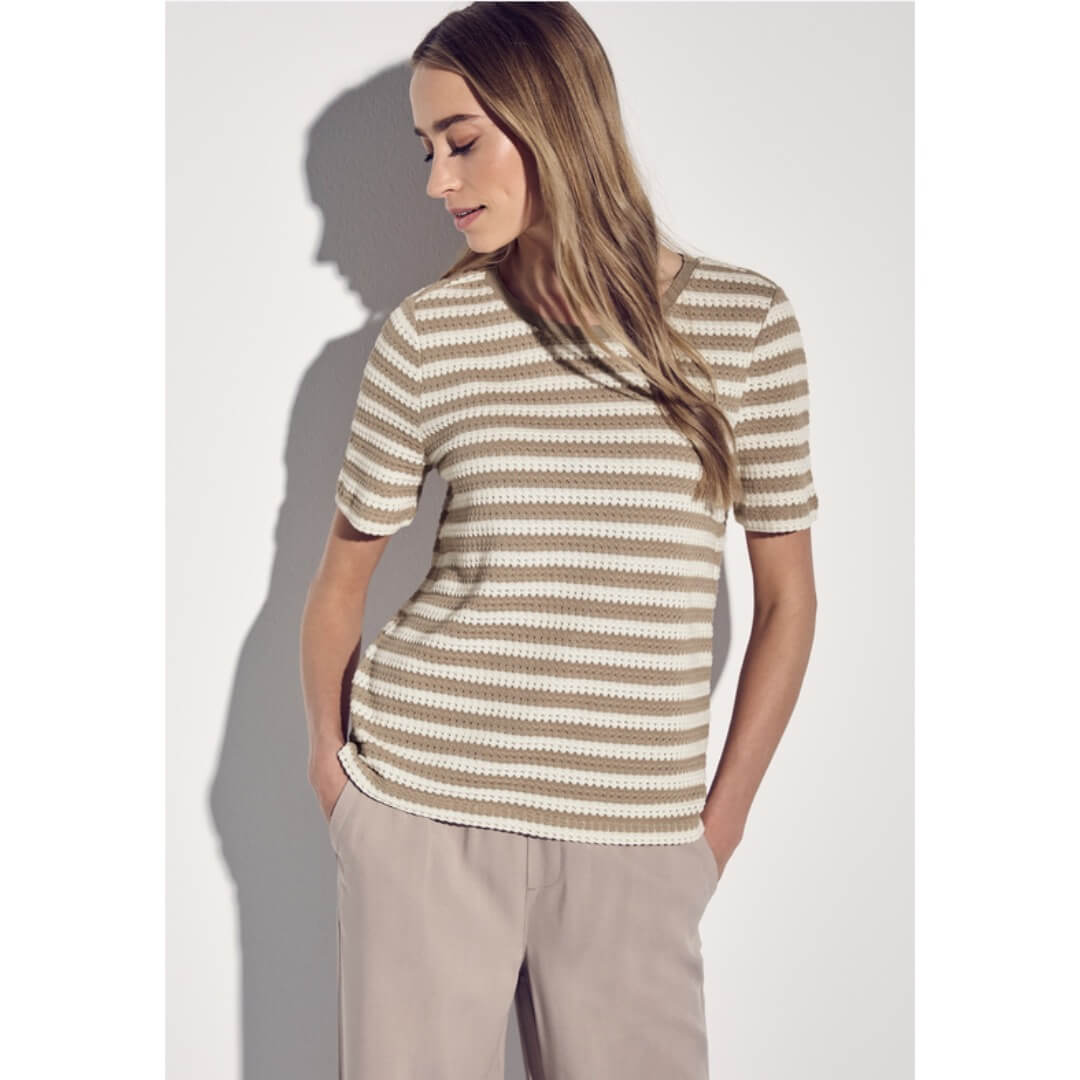 Street One t-paita neulos, beige - Moment.fi