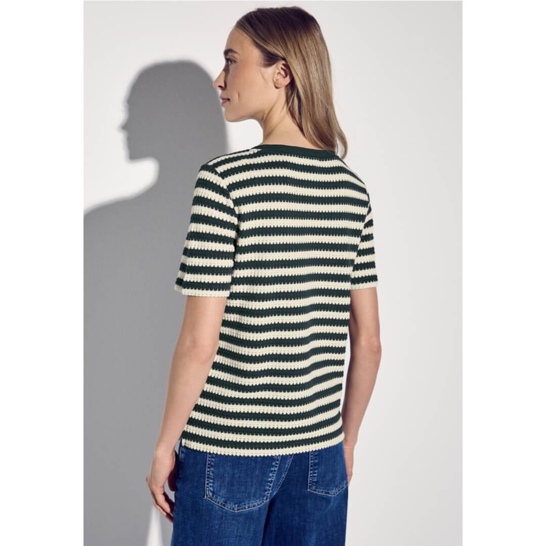 Street One t-paita neulos, tummanvihreä - Moment.fi