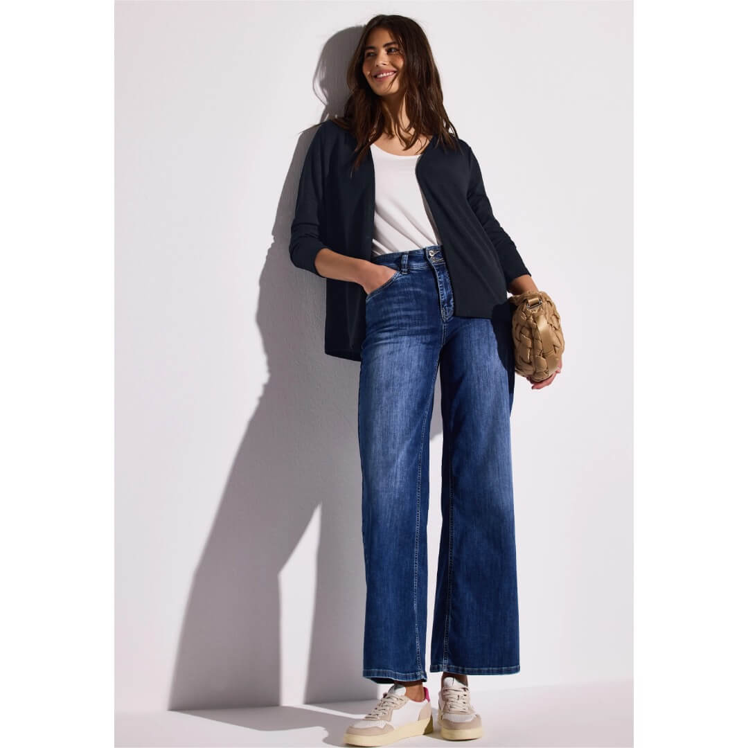 Street One neuletakki ohut, tummansininen - Moment.fi