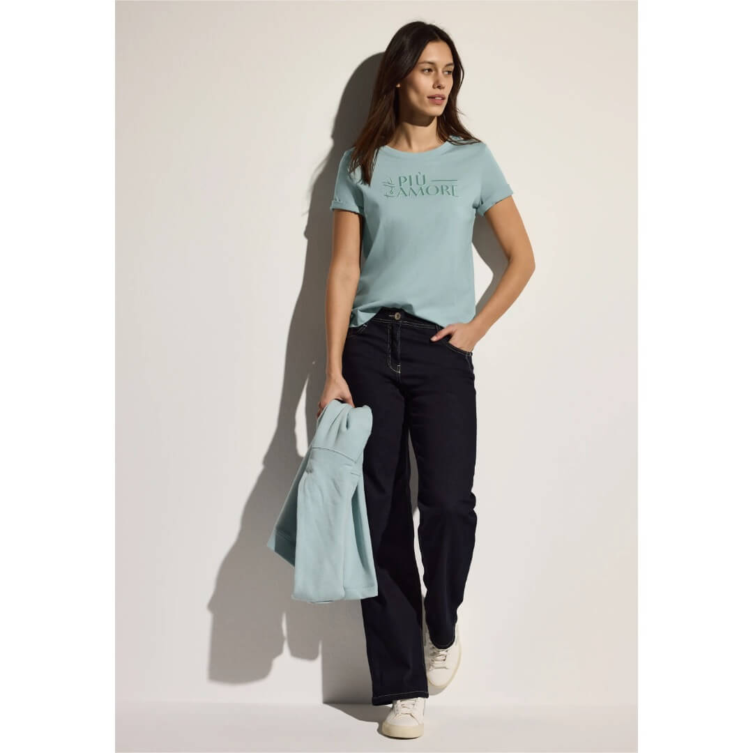 Cecil t-paita printti, vaaleanvihreä - Moment.fi