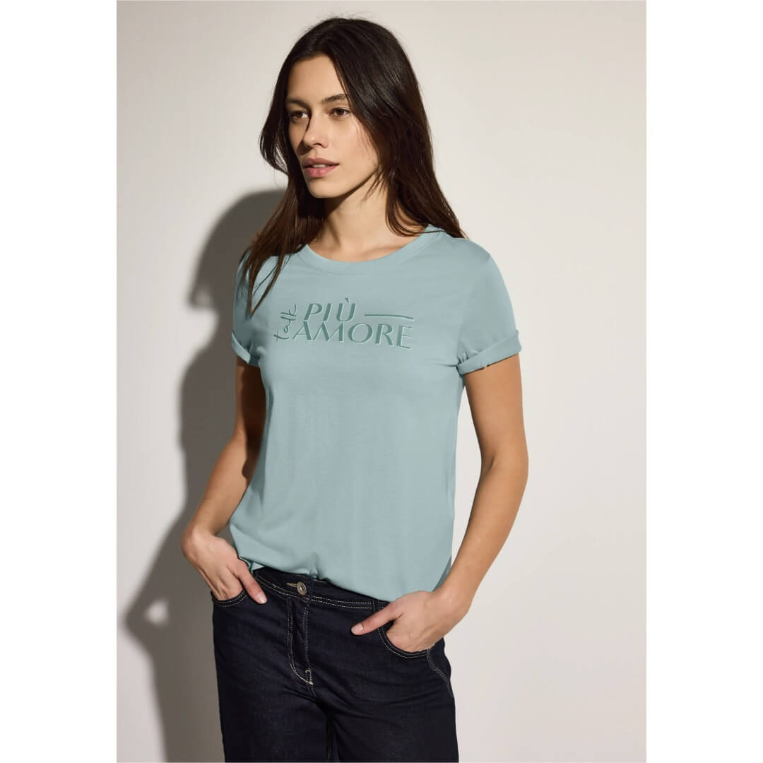 Cecil t-paita printti, vaaleanvihreä - Moment.fi