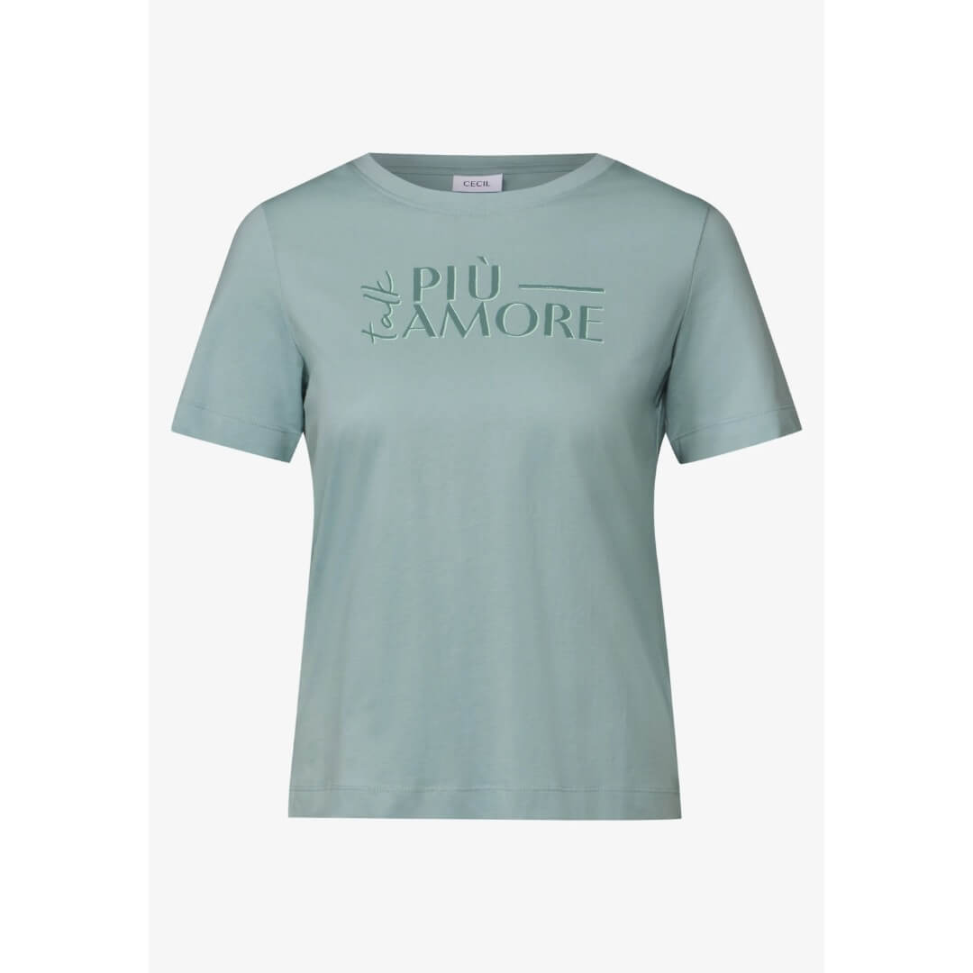 Cecil t-paita printti, vaaleanvihreä - Moment.fi