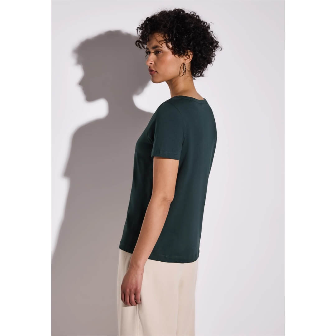 Street One t-paita modaali, tummanvihreä - Moment.fi