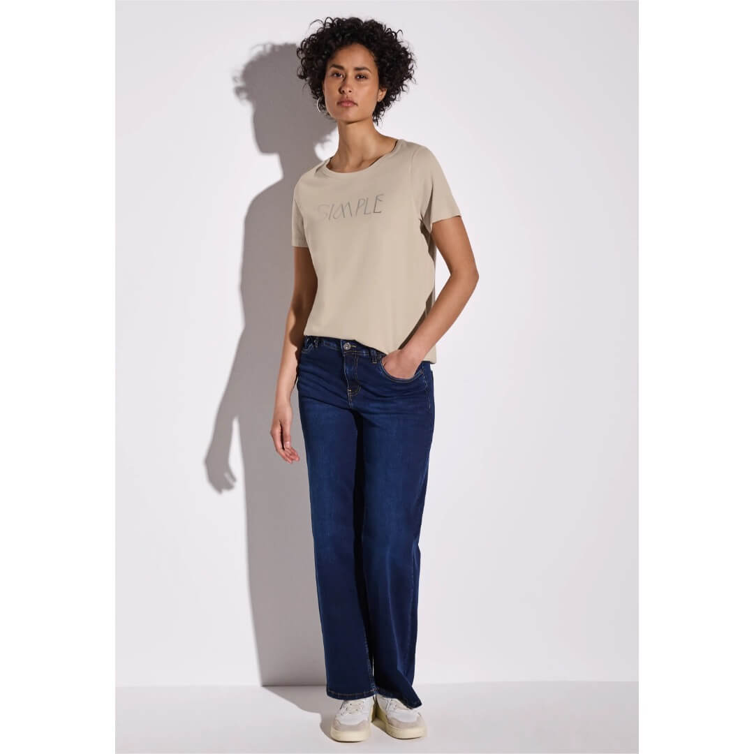 Street One t-paita modaali, beige - Moment.fi