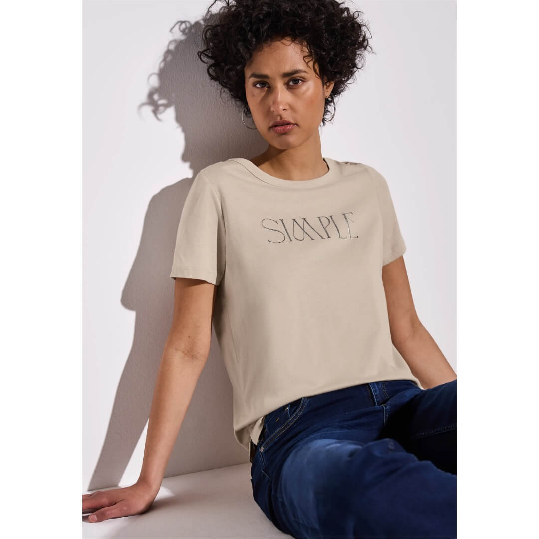 Street One t-paita modaali, beige - Moment.fi