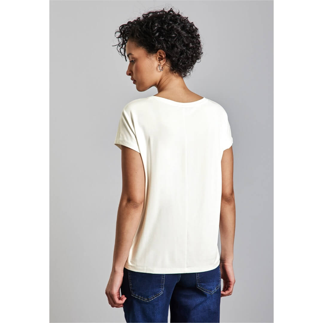 Street One t-paita folioprintti, luonnonvalkoinen - Moment.fi