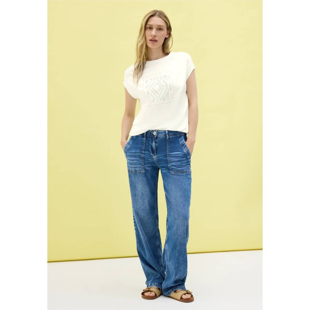 Cecil t-paita modaali, valkoinen - Moment.fi