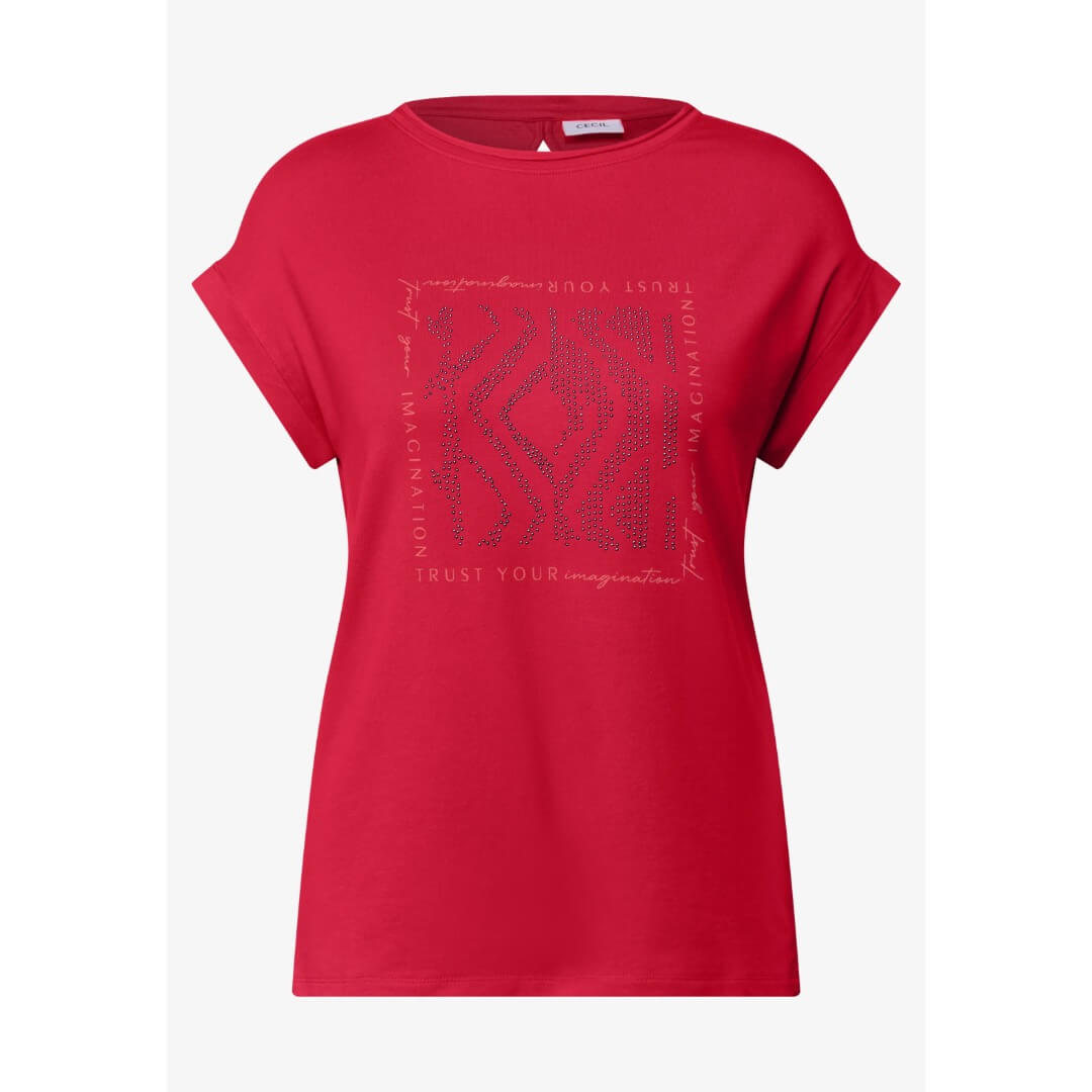 Cecil t-paita modaali, punainen - Moment.fi